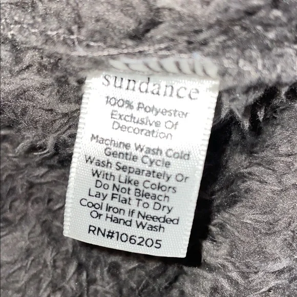 Sundance Mountain Loft Oversized Sherpa Fleece Pullover Cowl Neck Gray Size XS - Picture 9 of 12